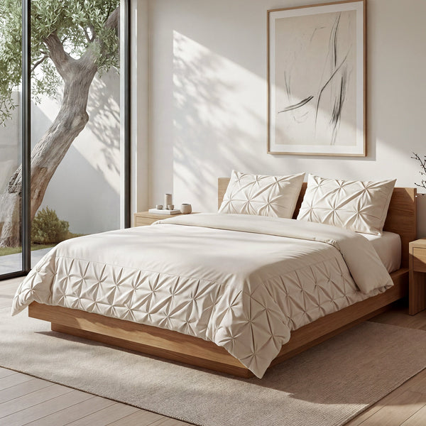 Bettbezug - Border Pintuck Beige