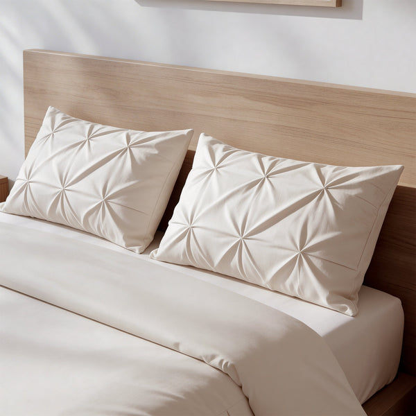 Bettbezug - Border Pintuck Beige