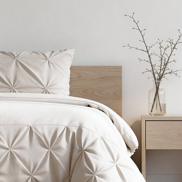 Bettbezug - Border Pintuck Beige