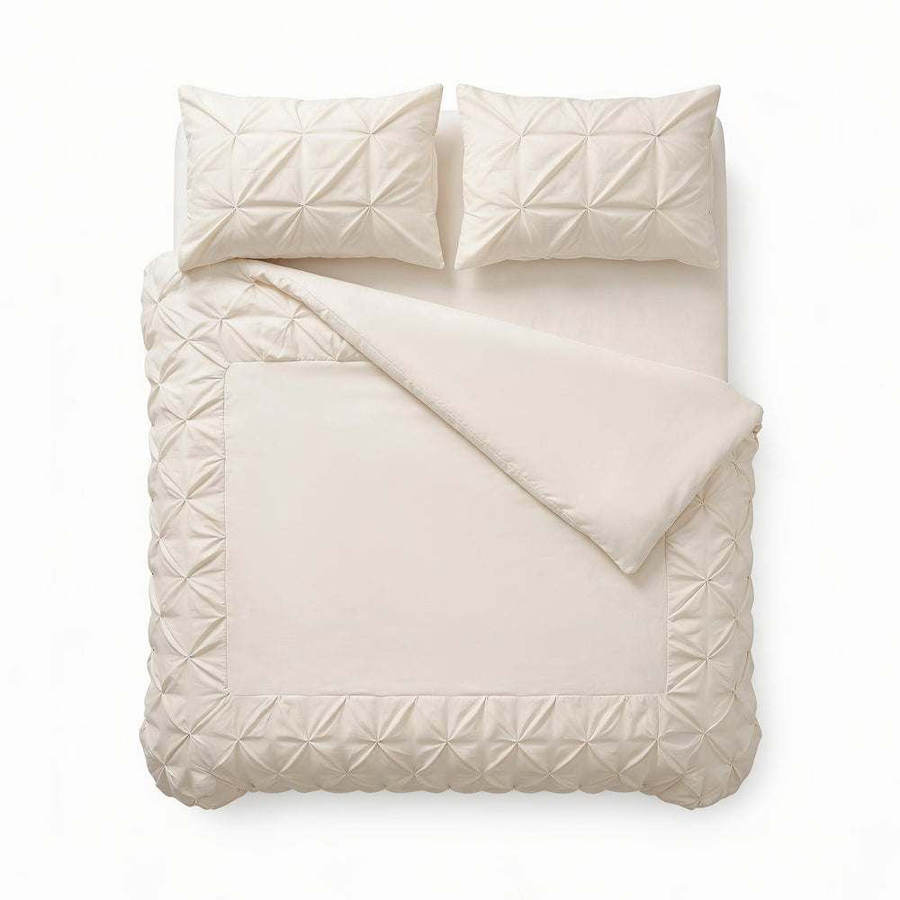 Bettbezug - Border Pintuck Beige