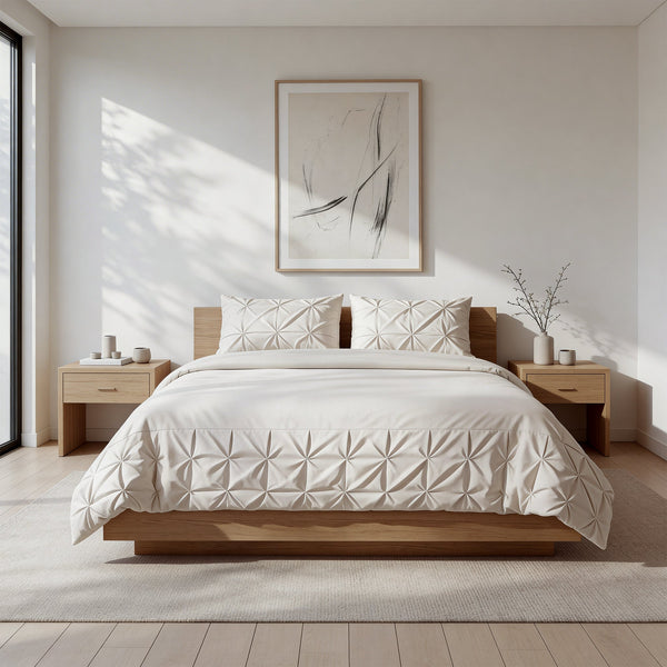 Bettbezug - Border Pintuck Beige