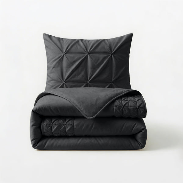 Bettbezug - Border Pintuck Schwarz
