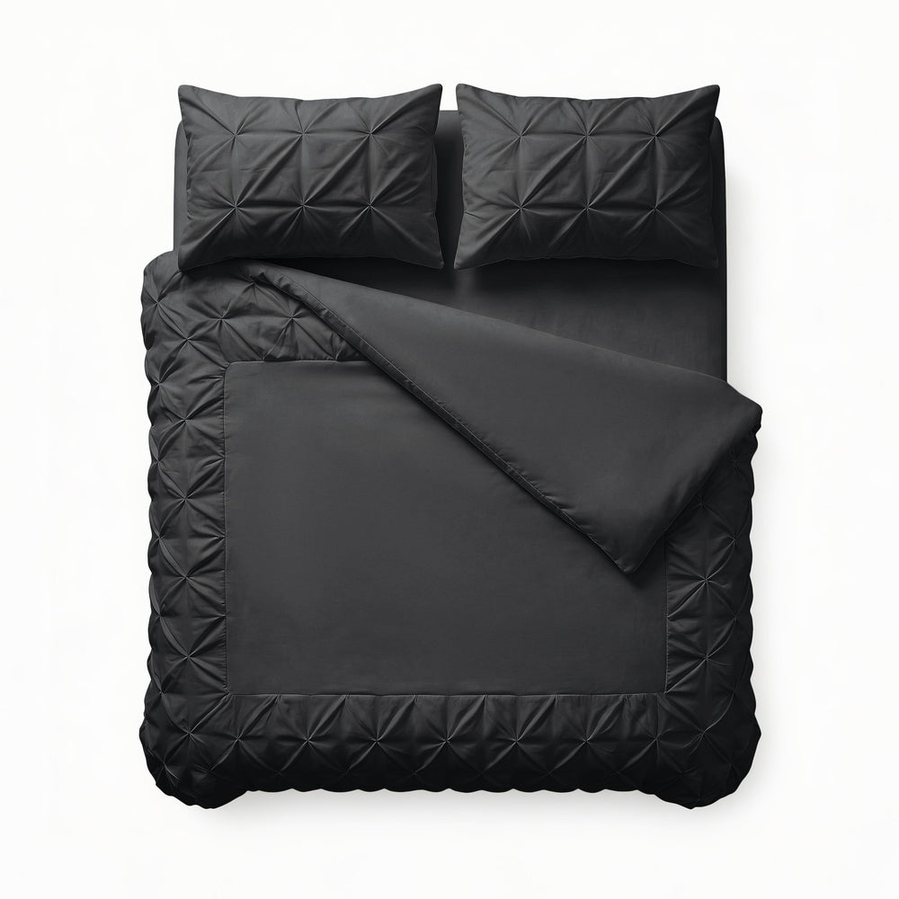 Bettbezug - Border Pintuck Schwarz
