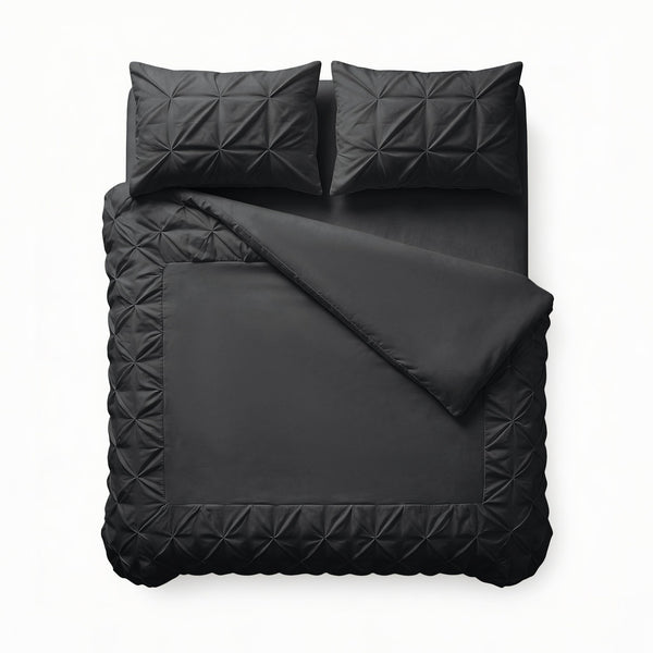 Bettbezug - Border Pintuck Schwarz