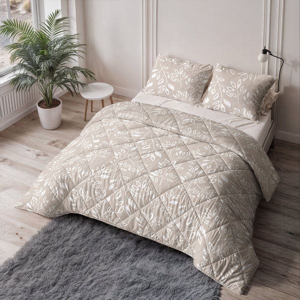 Bettdecke Ohne Bezug - Neva Taupe/Sand Mit Kissenbezügen