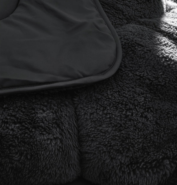 Bettdecke Ohne Bezug - Lazy Bettdecke Teddy Schwarz Mit Kissenbezügen