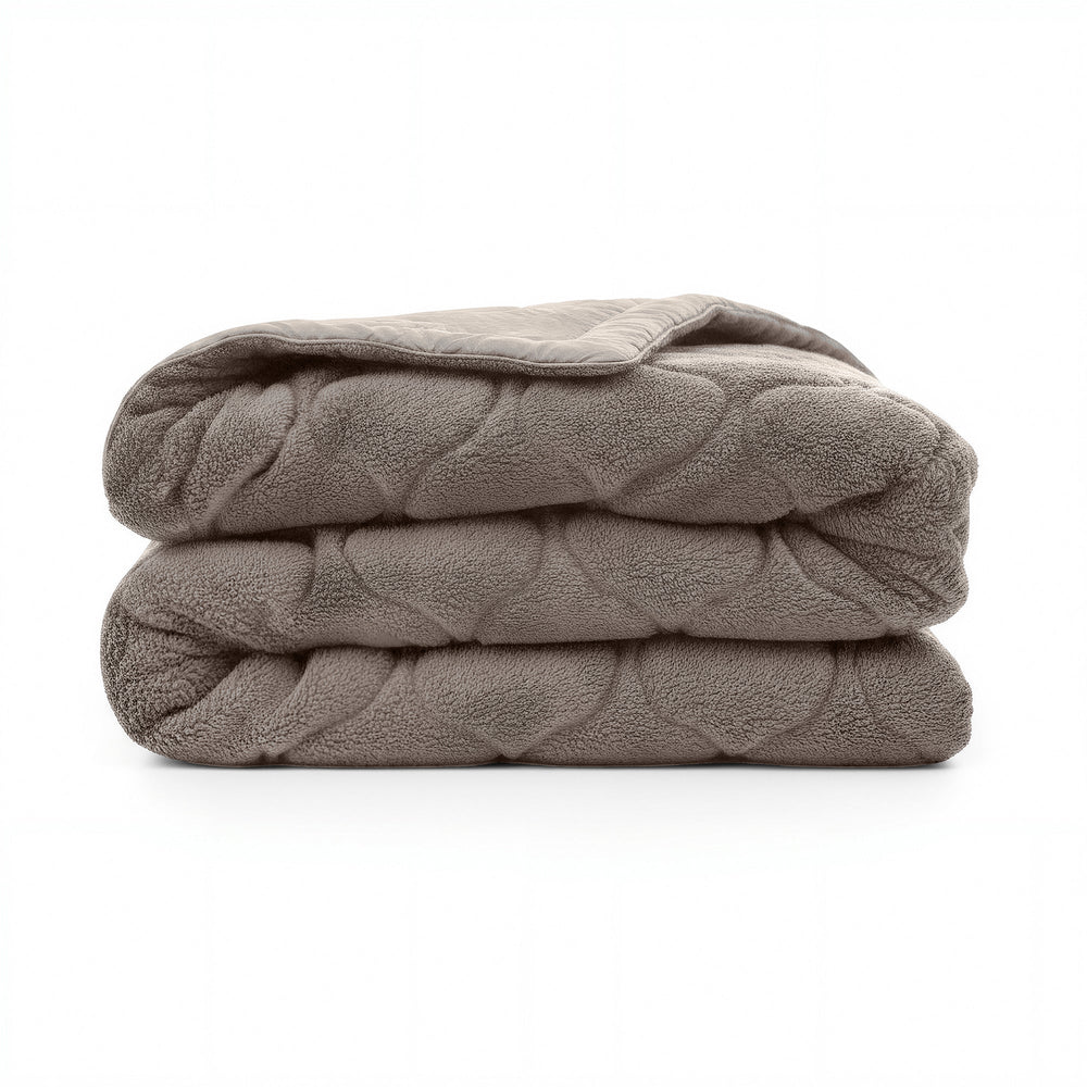 Bettdecke Ohne Bezug - Lazy Bettdecke Teddy Taupe/Grau Mit Kissenbezügen