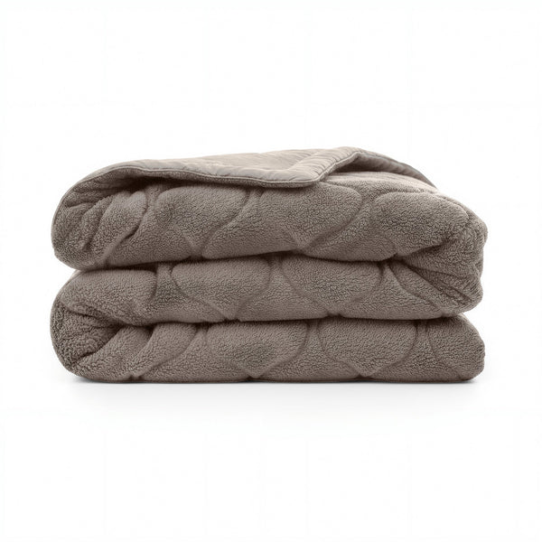 Bettdecke Ohne Bezug - Lazy Bettdecke Teddy Taupe/Grau Mit Kissenbezügen