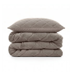 Bettdecke Ohne Bezug - Lazy Bettdecke Teddy Taupe/Grau Mit Kissenbezügen
