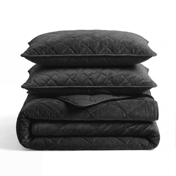 Bettdecke Ohne Bezug - Lazy Bettdecke Velvet Schwarz Mit Kissenbezügen