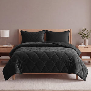 Bettdecke Ohne Bezug - Lazy Bettdecke Velvet Schwarz Mit Kissenbezügen