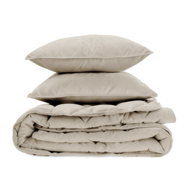 Bettdecke Ohne Bezug - Lazy Bettdecke Velvet Taupe/Grau Mit Kissenbezügen