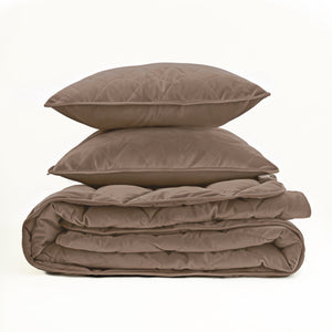 Bettdecke Ohne Bezug - Lazy Bettdecke Velvet Taupe/Braun Mit Kissenbezügen