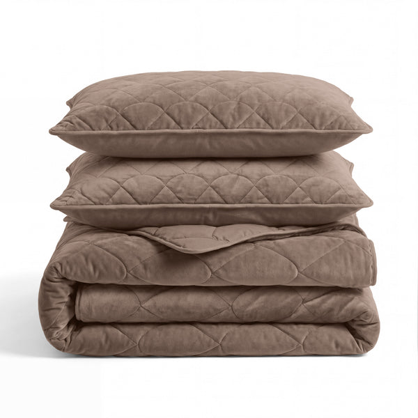 Bettdecke Ohne Bezug - Lazy Bettdecke Velvet Taupe/Braun Mit Kissenbezügen