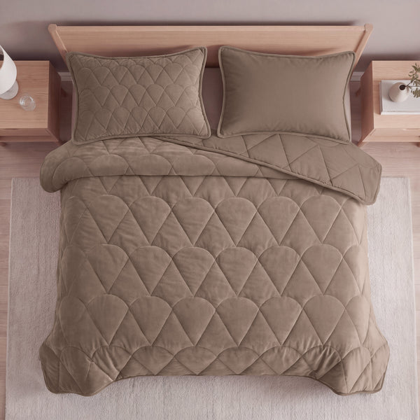 Bettdecke Ohne Bezug - Lazy Bettdecke Velvet Taupe/Braun Mit Kissenbezügen