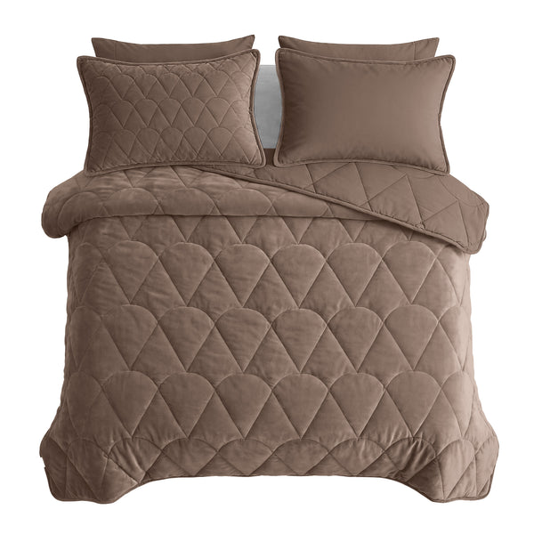 Bettdecke Ohne Bezug - Lazy Bettdecke Velvet Taupe/Braun Mit Kissenbezügen