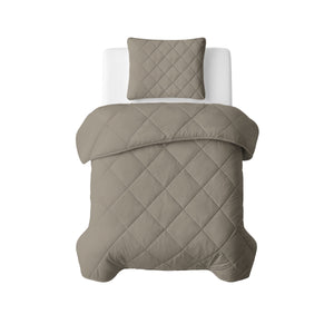 Bettdecke Ohne Bezug - Lileo Lazy Bettdecke Uni Taupe/Grau Mit Kissenbezügen