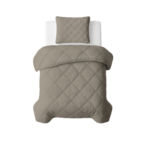 Bettdecke Ohne Bezug - Lileo Lazy Bettdecke Uni Taupe/Grau Mit Kissenbezügen
