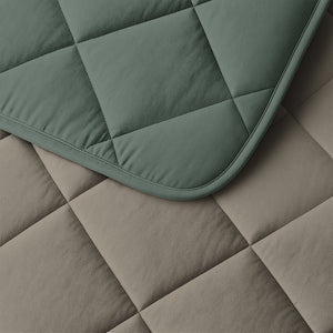 Bettdecke Ohne Bezug - Lazy Bettdecke Uni Grün/Taupe Grau Mit Kissenbezügen