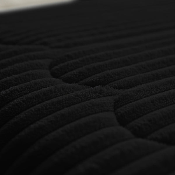 Bettdecke Ohne Bezug - Lazy Bettdecke Rib Premium Schwarz Mit Kissenbezügen