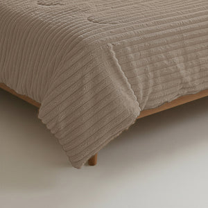 Bettdecke Ohne Bezug - Lazy Bettdecke Rib Premium Taupe Mit Kissenbezügen
