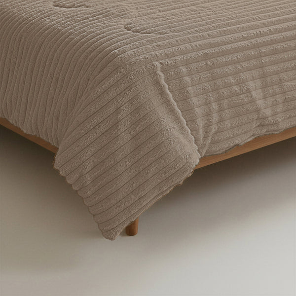 Bettdecke Ohne Bezug - Lazy Bettdecke Rib Premium Taupe Mit Kissenbezügen