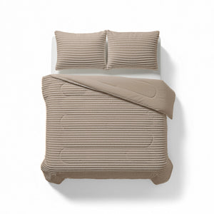 Bettdecke Ohne Bezug - Lazy Bettdecke Rib Premium Taupe Mit Kissenbezügen
