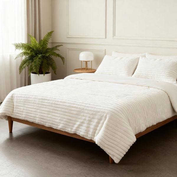 Bettdecke Ohne Bezug - Lazy Bettdecke Rib Premium Beige Mit Kissenbezügen
