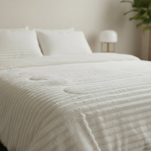 Bettdecke Ohne Bezug - Lazy Bettdecke Rib Premium Beige Mit Kissenbezügen