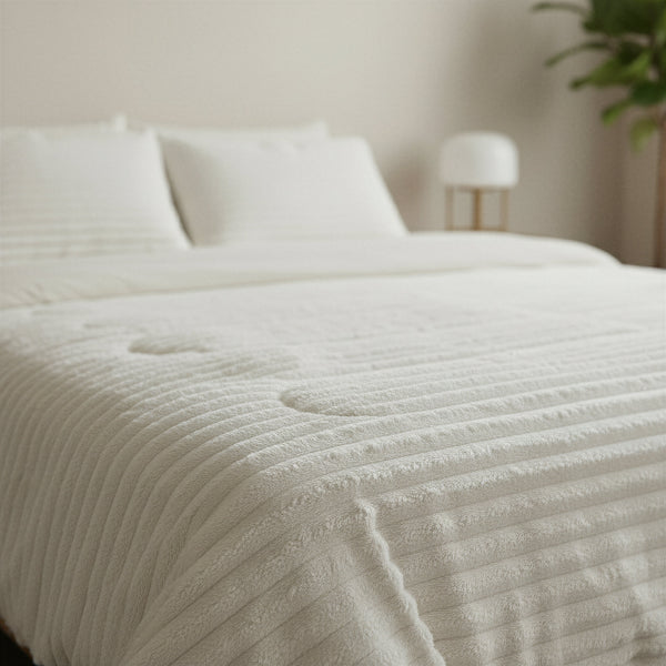 Bettdecke Ohne Bezug - Lazy Bettdecke Rib Premium Beige Mit Kissenbezügen