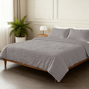 Bettdecke Ohne Bezug - Lazy Bettdecke Rib premium Taupe/Grau