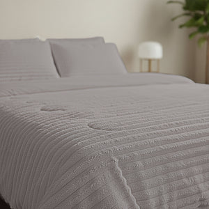 Bettdecke Ohne Bezug - Lazy Bettdecke Rib premium Taupe/Grau