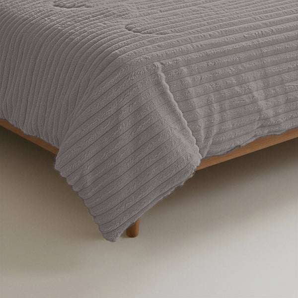 Bettdecke Ohne Bezug - Lazy Bettdecke Rib premium Taupe/Grau