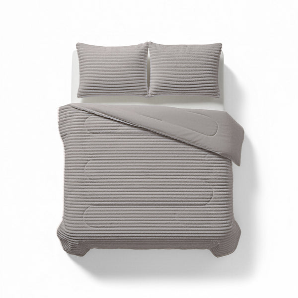 Bettdecke Ohne Bezug - Lazy Bettdecke Rib premium Taupe/Grau