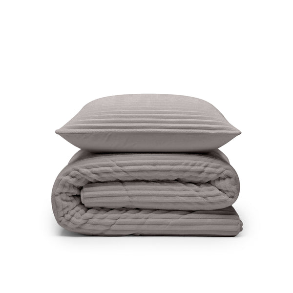 Bettdecke Ohne Bezug - Lazy Bettdecke Rib premium Taupe/Grau