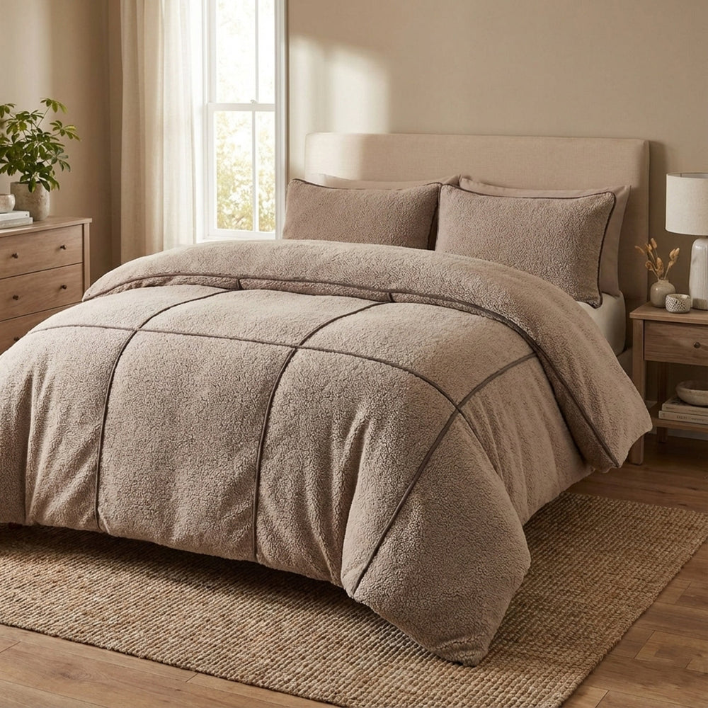 Bettbezug - Teddy Trim Taupe