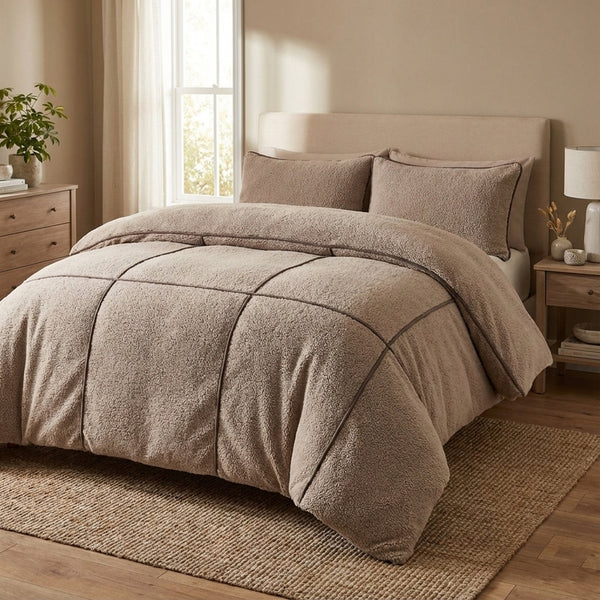 Bettbezug - Teddy Trim Taupe
