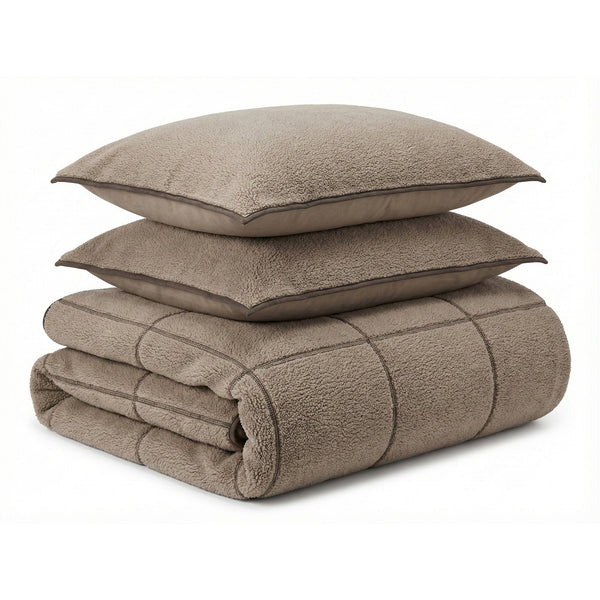 Bettbezug - Teddy Trim Taupe