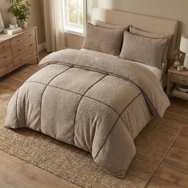 Bettbezug - Teddy Trim Taupe