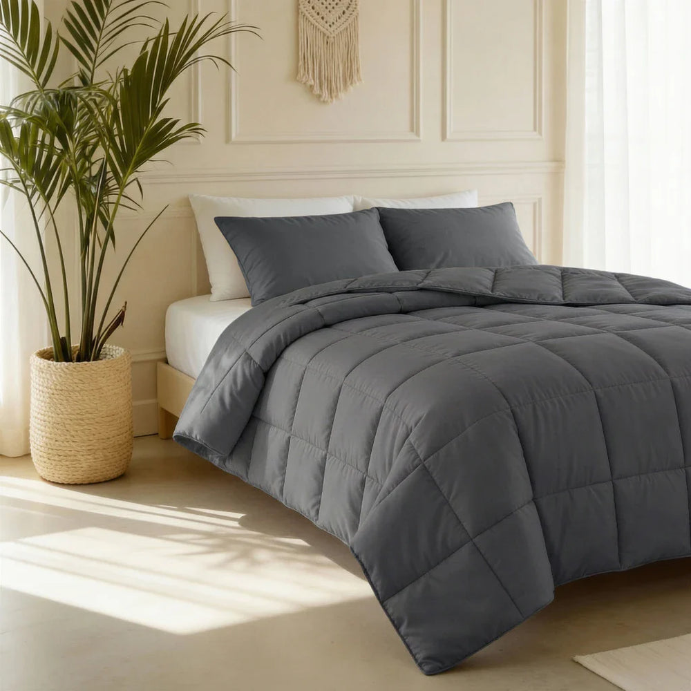 Lazy Kissenbezug Perkal 2er-Pack Anthrazit 60 x 70