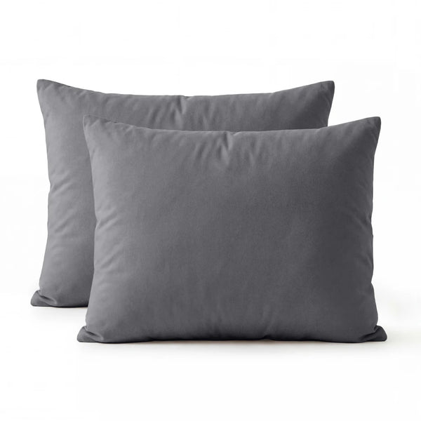 Lazy Kissenbezug Perkal 2er-Pack Anthrazit 60 x 70