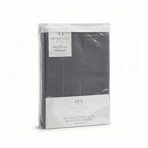 Lazy Kissenbezug Perkal 2er-Pack Anthrazit 60 x 70
