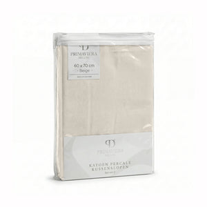 Lazy Kissenbezug Perkal 2er-Pack Beige 60 x 70