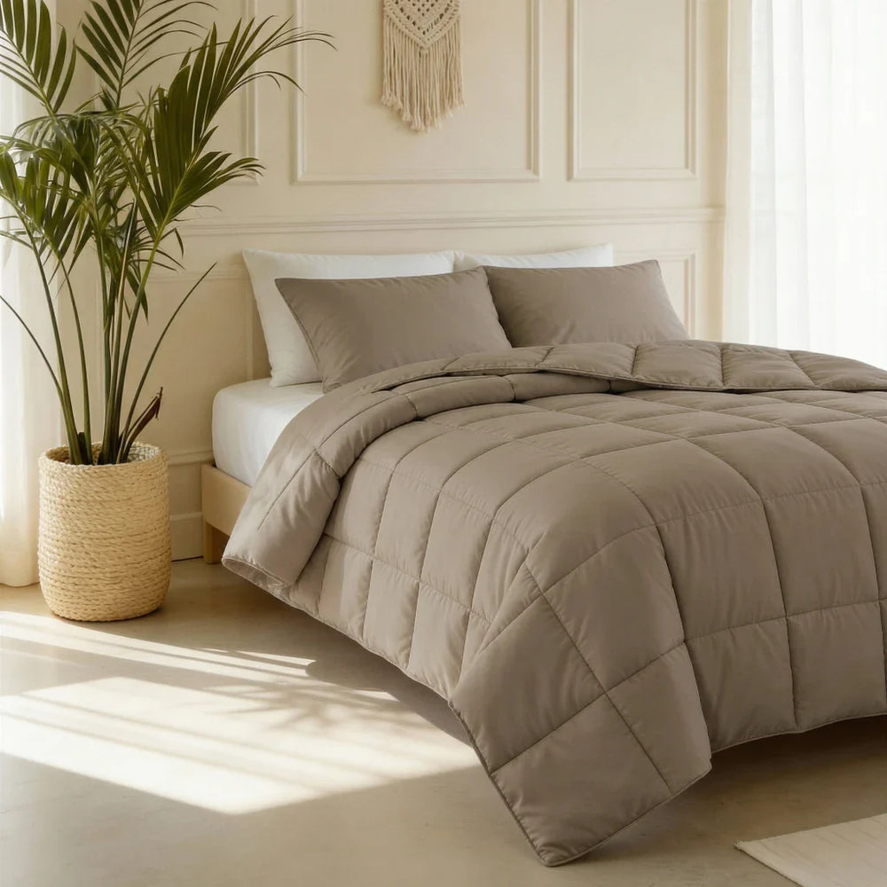 Lazy Kissenbezug Perkal 2er-Pack Taupe 60 x 70