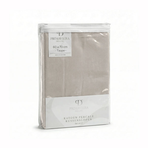 Lazy Kissenbezug Perkal 2er-Pack Taupe 60 x 70
