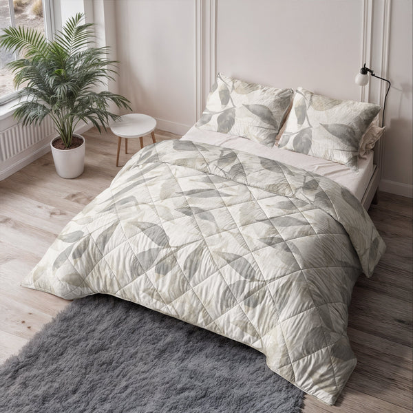 Bettdecke Ohne Bezug - Misty Beige/Grau (100% Baumwolle)