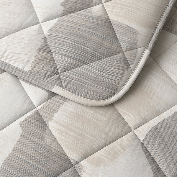 Bettdecke Ohne Bezug - Checkered Beige/Grau (100% Baumwolle)