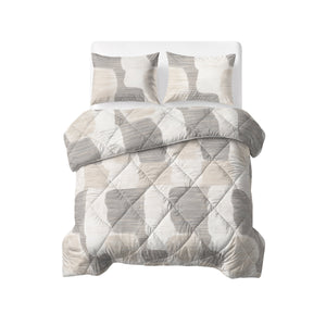 Bettdecke Ohne Bezug - Checkered Beige/Grau (100% Baumwolle)