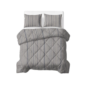 Bettdecke Ohne Bezug - Stripy Beige/Blau (100% Baumwolle)