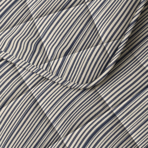 Bettdecke Ohne Bezug - Stripy Beige/Blau (100% Baumwolle)